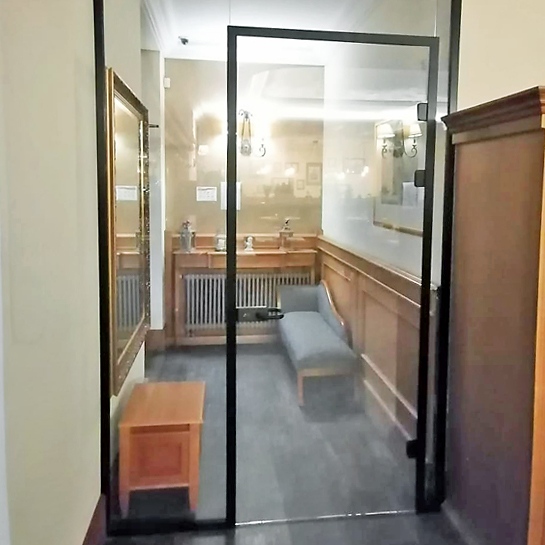 Drzwi szklane loftowe ze szkła hartowanego 05